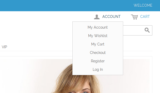 Magento RWD Account Menu