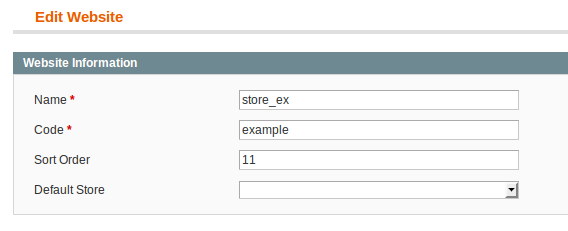 Magento Website Code ID